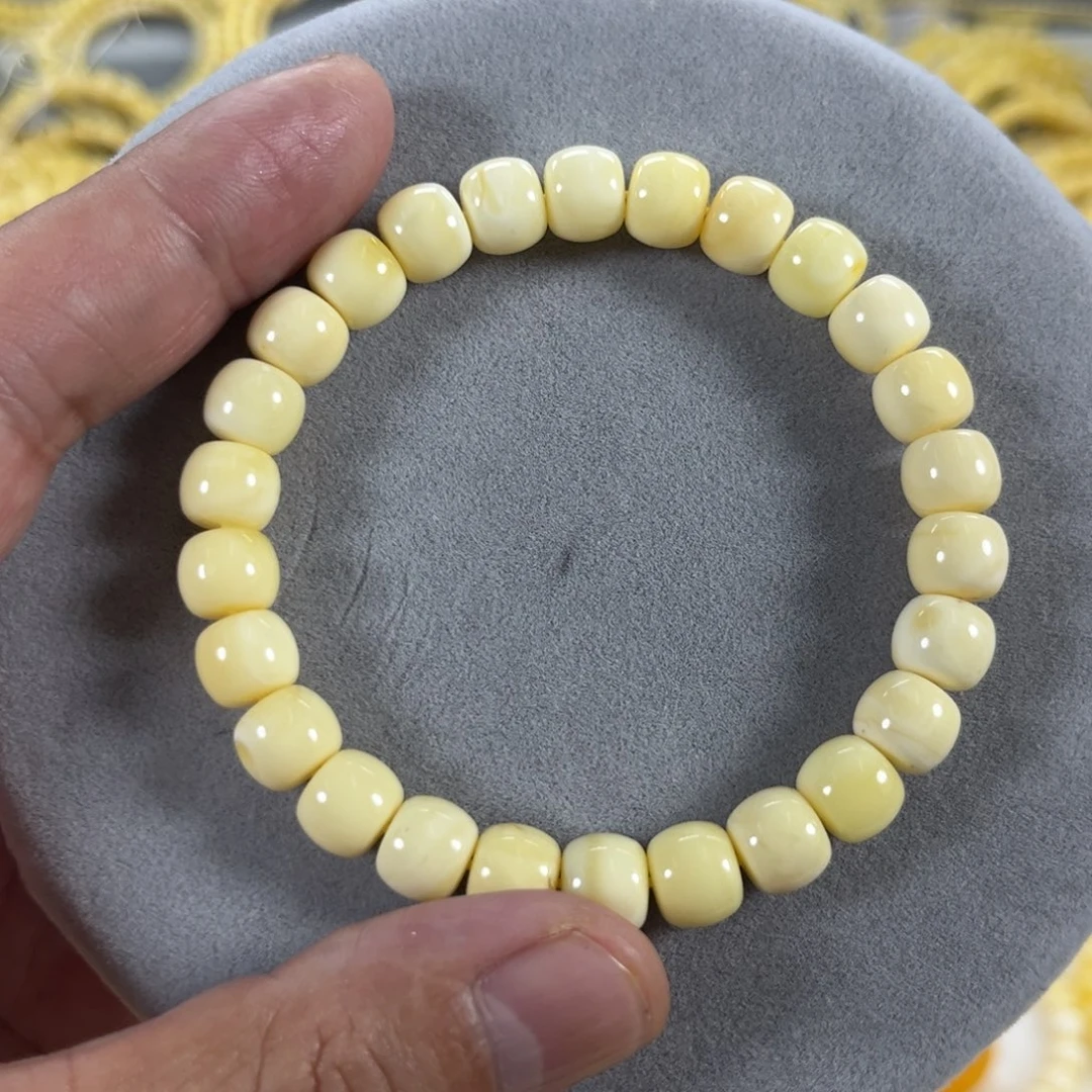 蜜蜡手串未镶嵌徐*森纯天然俄料白蜡