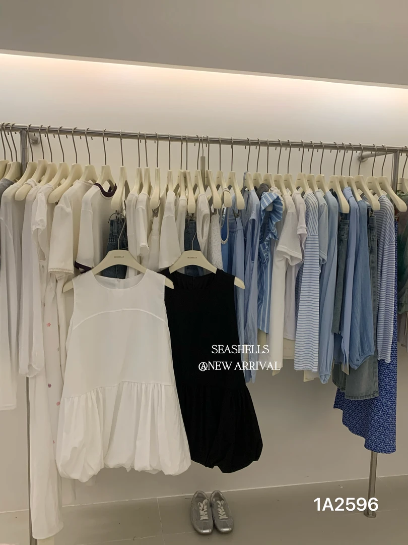 seashells（2596#）法式气质无袖拼接花苞裙kc