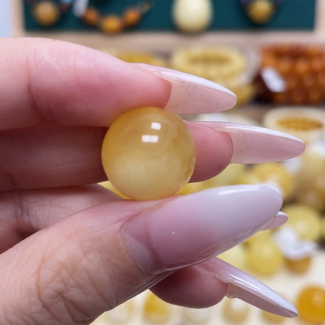 蜜蜡未镶嵌珠宝奇石15.0mm瑕疵
