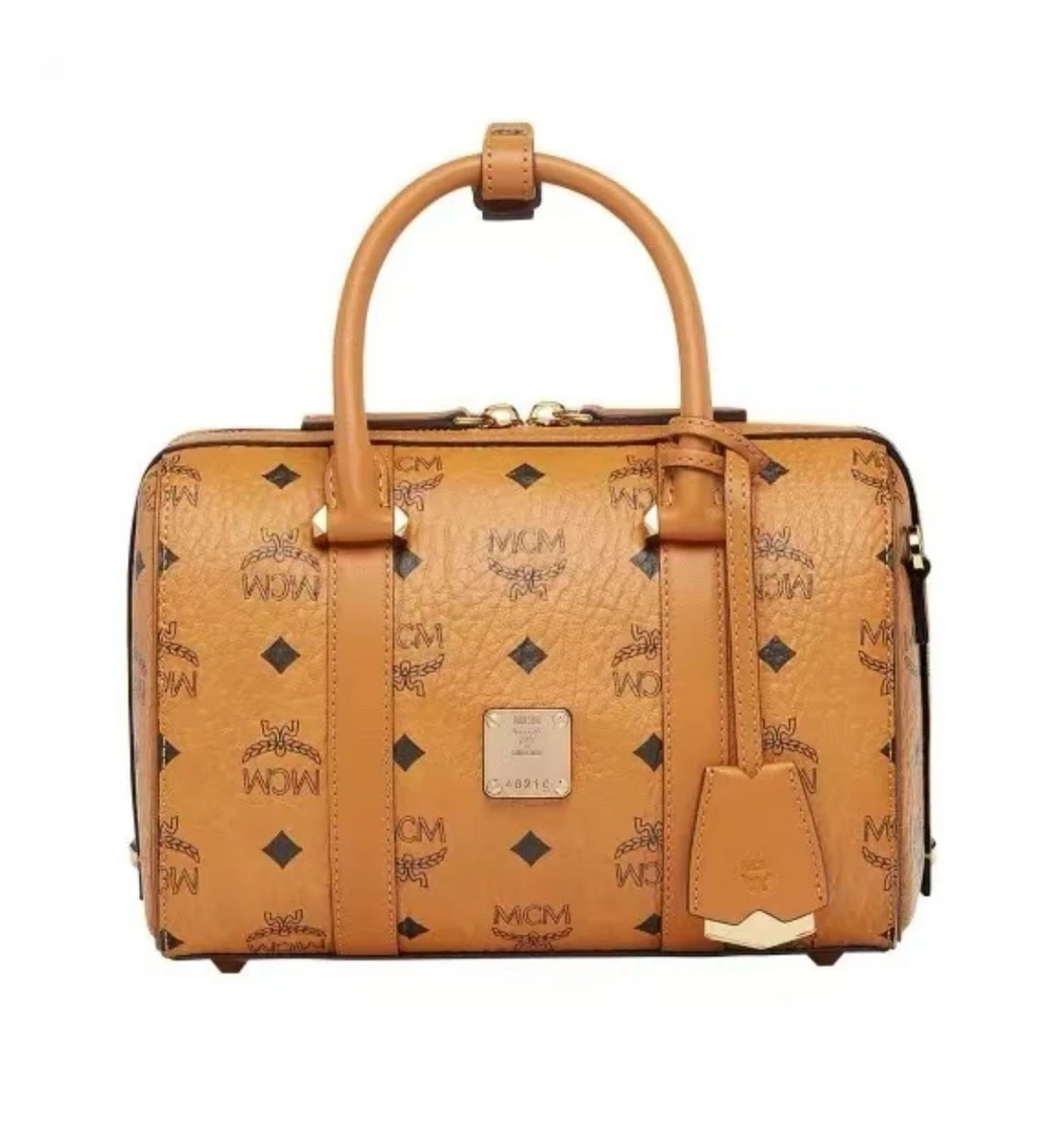 95新 MCM MCM 干邑色波士顿20斜挎包 F15283
