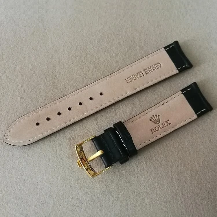 适用于劳力士真皮手表带迪通拿日志型牛皮针扣皮表链男1819202122