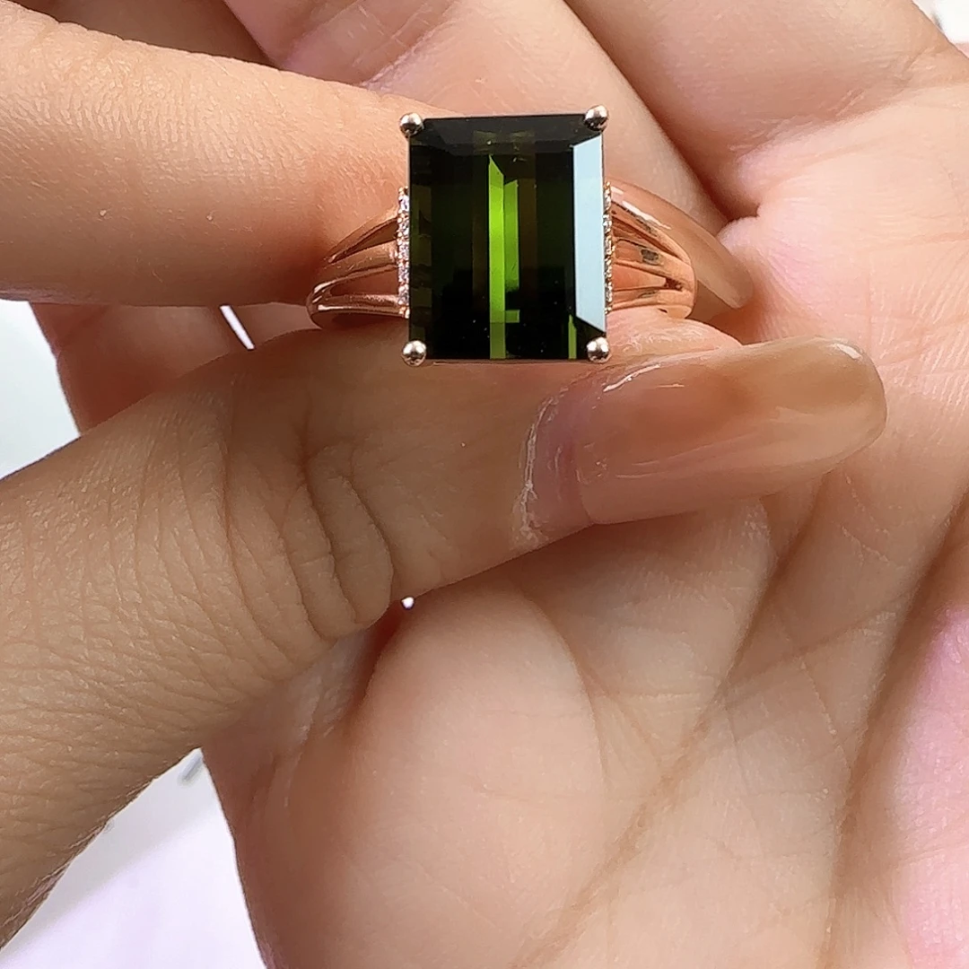 戒指碧玺18K金镶嵌