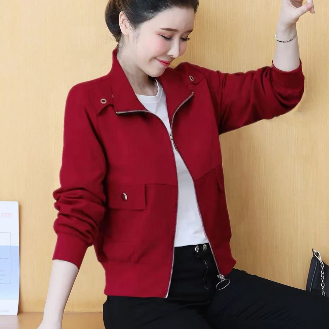 【双层加绒】女士短外套秋冬新款洋气时尚百搭棒球服小个子夹克女