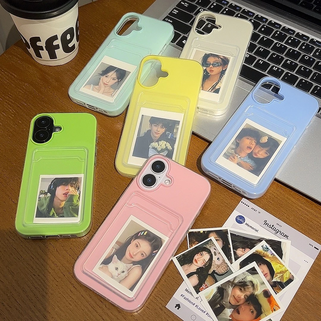 奥菲顿ins风卡包二合一纯色适用苹果16pro手机壳iPhone15/14/13女