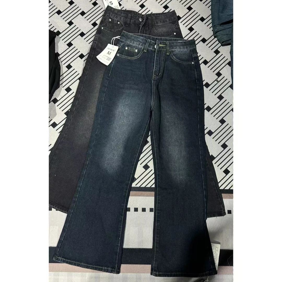 【清】工厂原版2025春秋新款高腰显廋腿长高腰不贴腿微喇牛仔裤