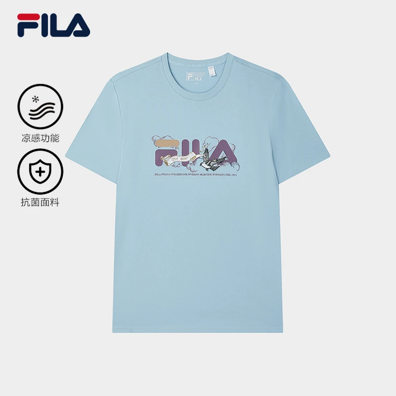 Fila斐乐短袖T恤2025春新款印花休闲运动刺绣内搭半袖上衣