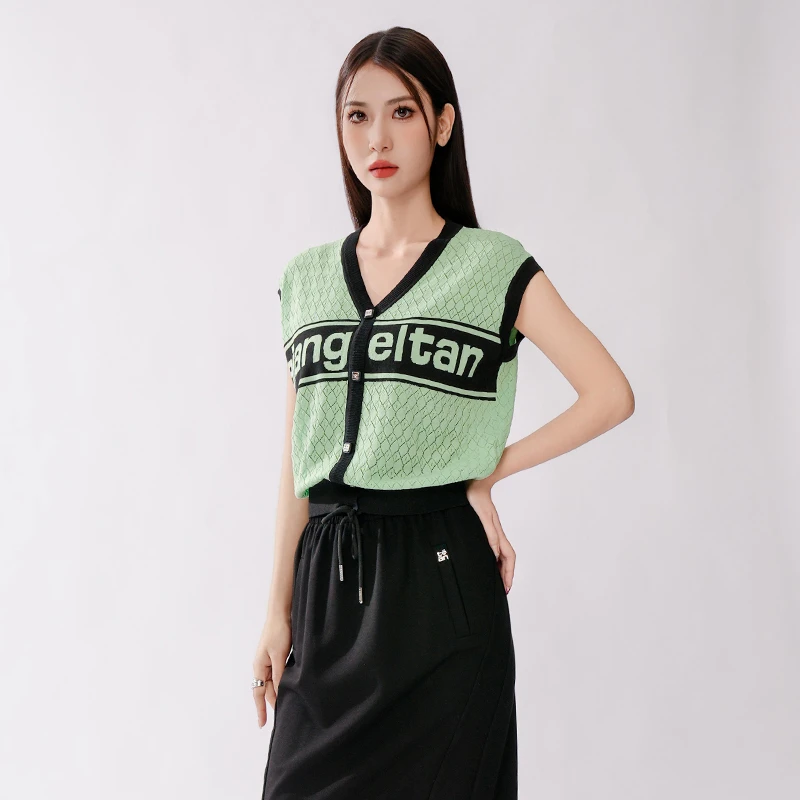 【戴拉专享】无袖夏季毛织短袖上衣842187