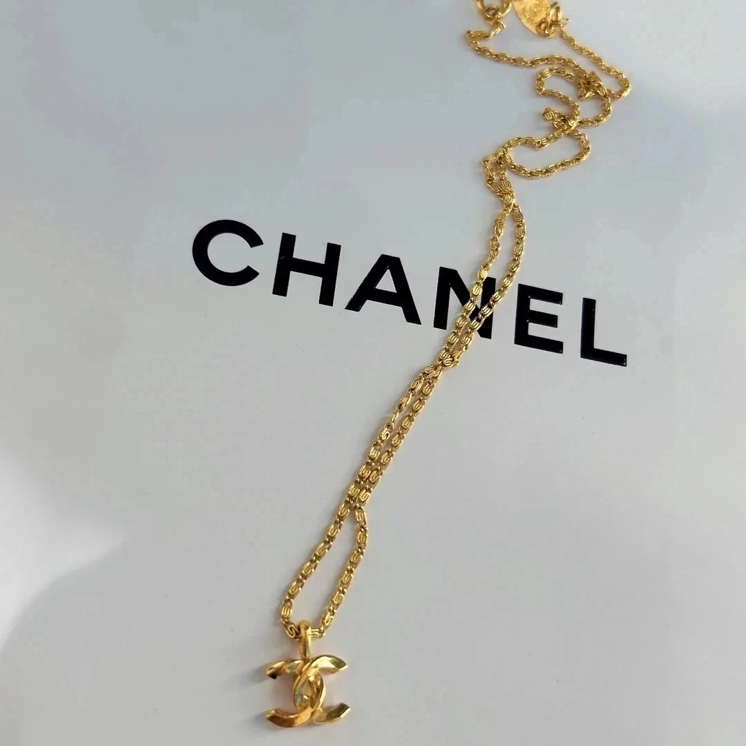 95新 Chanel/香奈儿 Chanel vintage香奈儿中古双c锁骨链