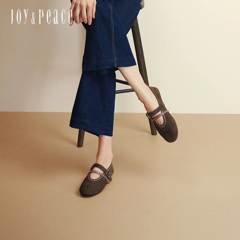 真美诗林中秘境25年秋季软糯朋克风平底牛皮玛丽珍女鞋80606CQ5