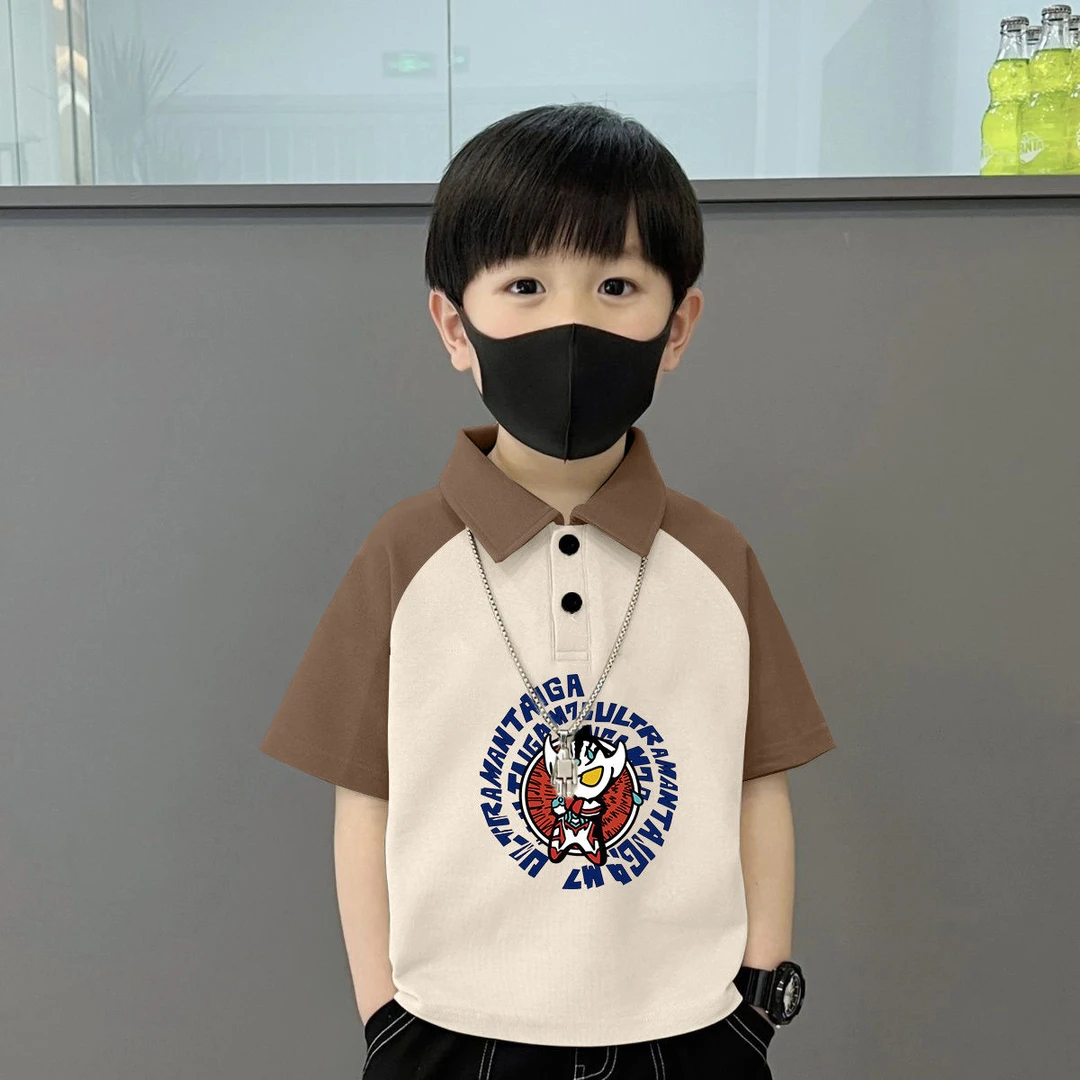 【纯棉透气】polo衫t恤男童夏季儿童翻领印花2025新款上衣帅气童装T