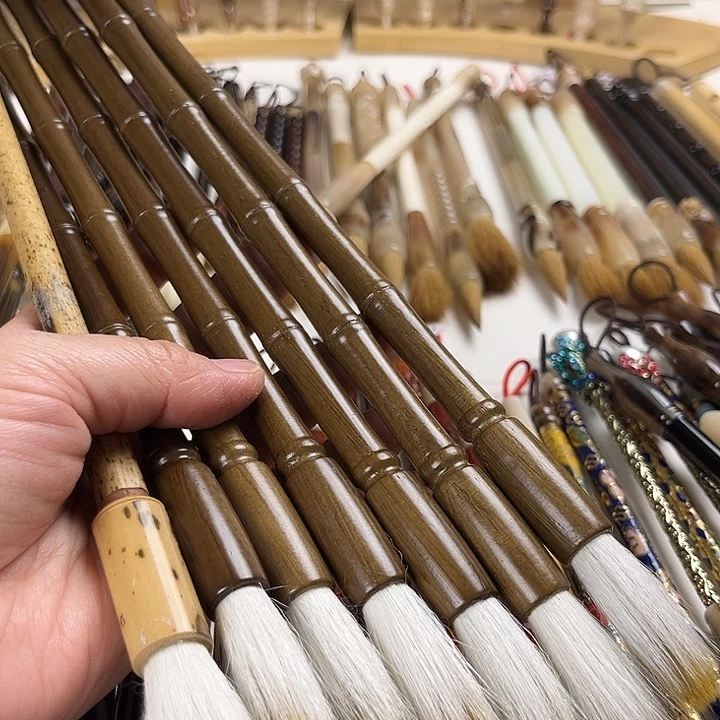 实木杆狼羊兼毫7支出锋3.8左右