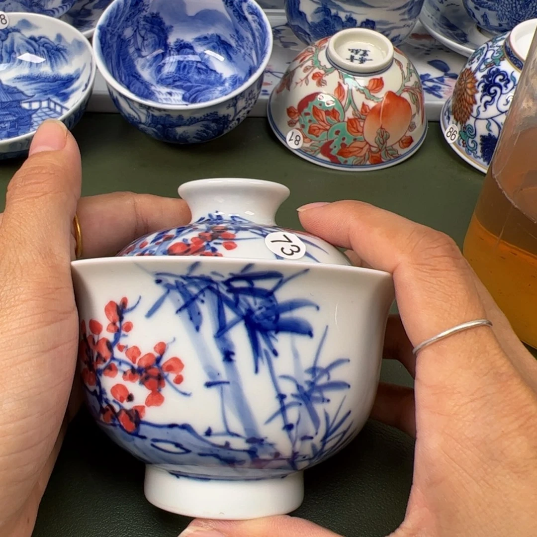 陶瓷景德镇纯手工纯手绘茶具木木73