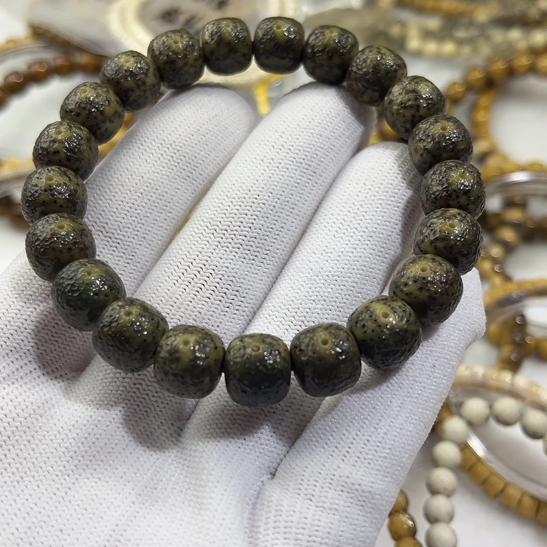 星月菩提吊坠绿幽灵锤纹