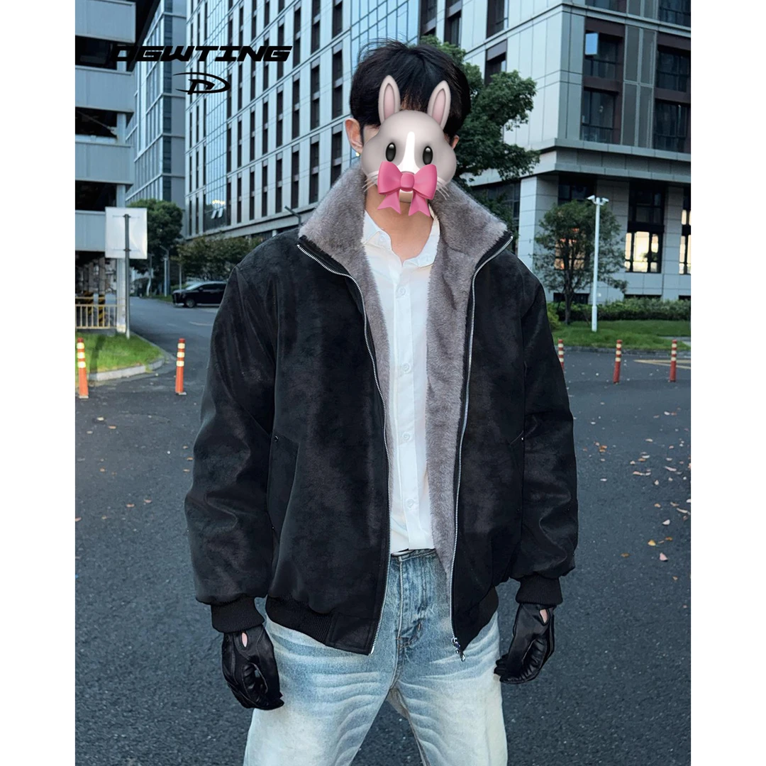 LIGGICC仿双色貂毛重磅美式复古座山雕保暖加厚外套