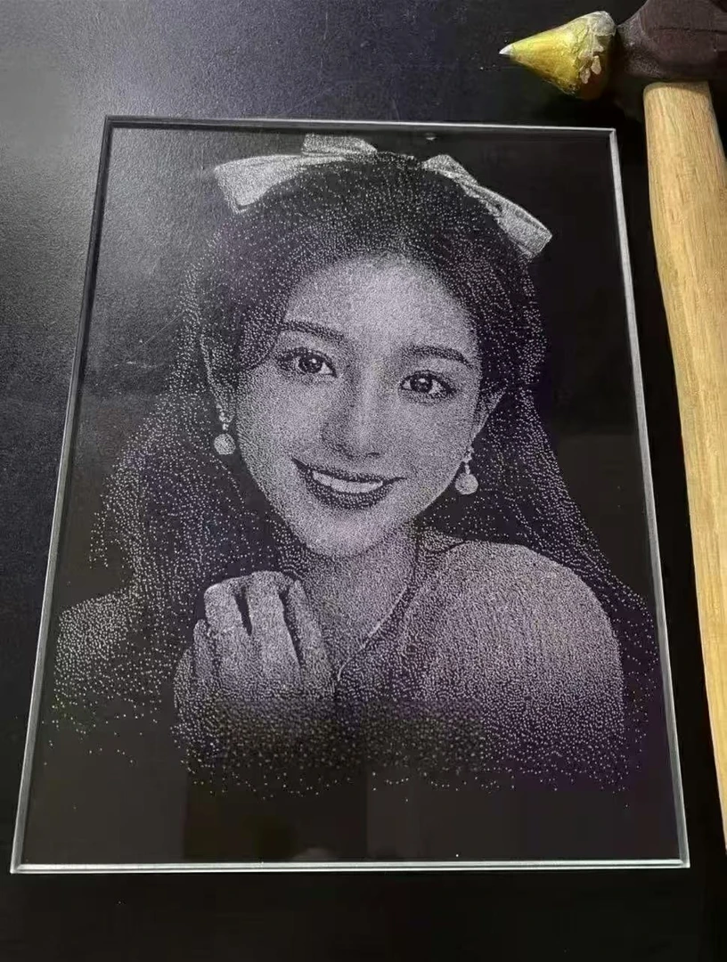 锤子玻璃画订制照片敲击画适合情侣生日创意礼物纪念日