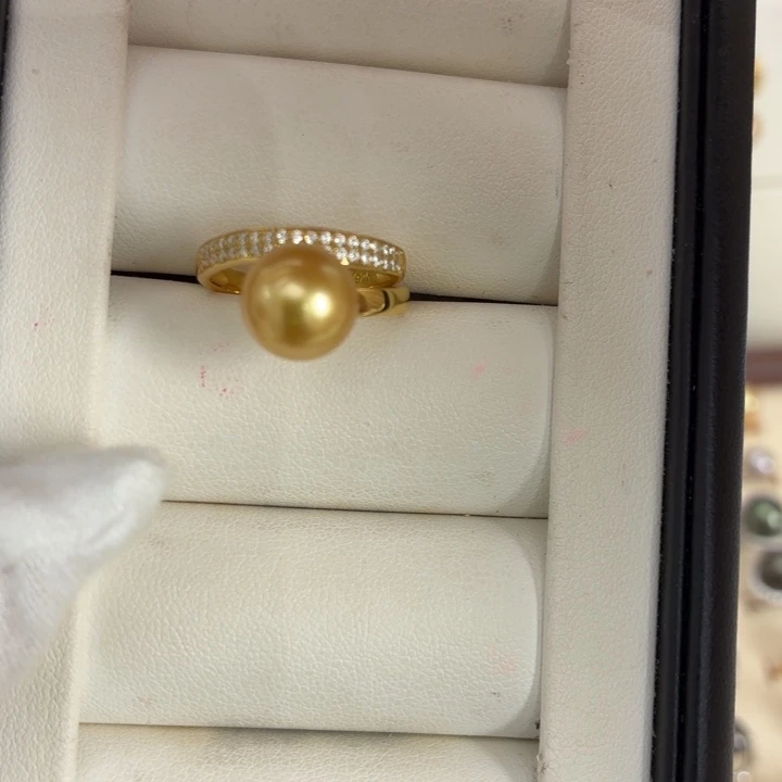 银S925镶嵌戒指海水珍珠