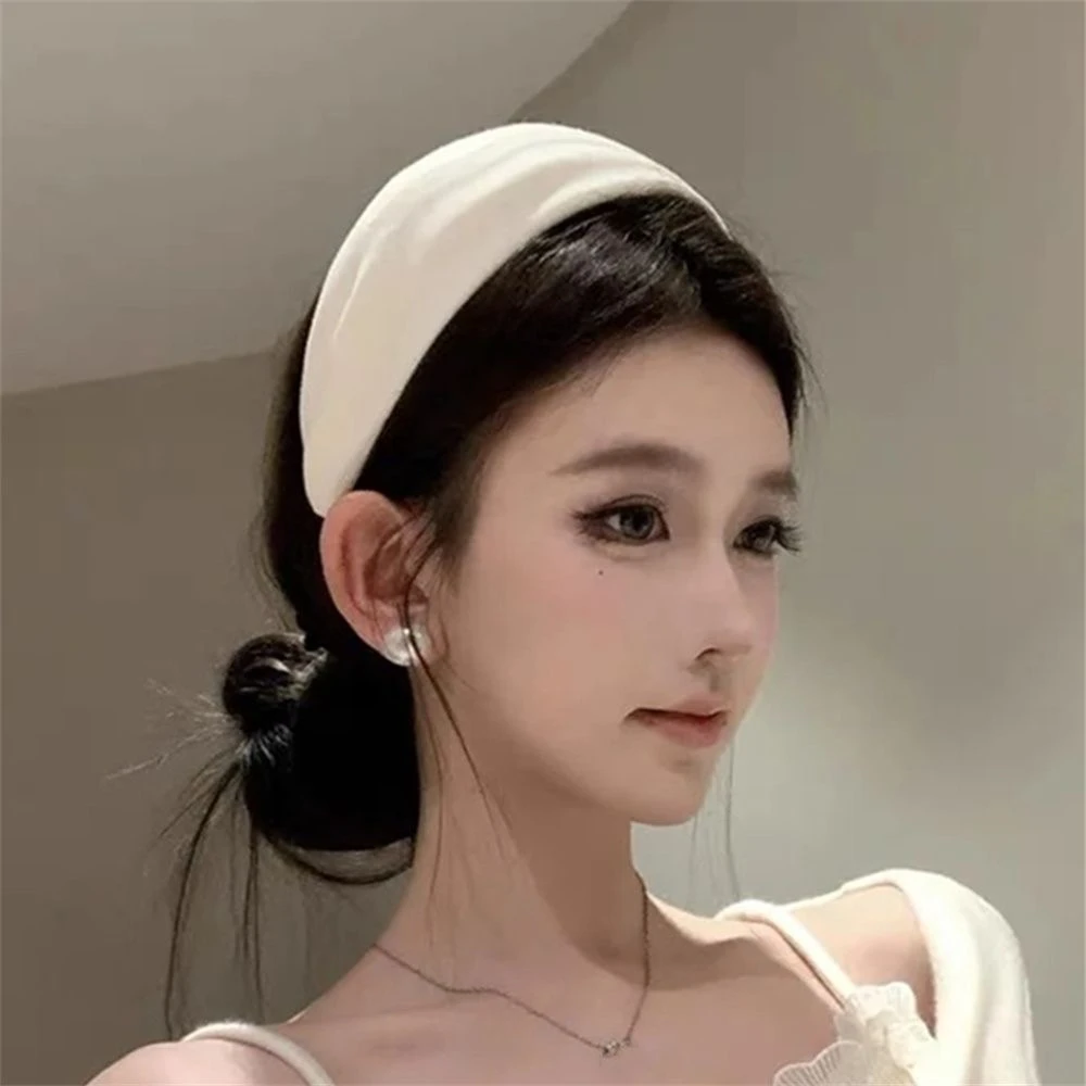 zoozmomo简约ins纯色宽边发带高颅顶白色发箍女运动健身头饰发饰