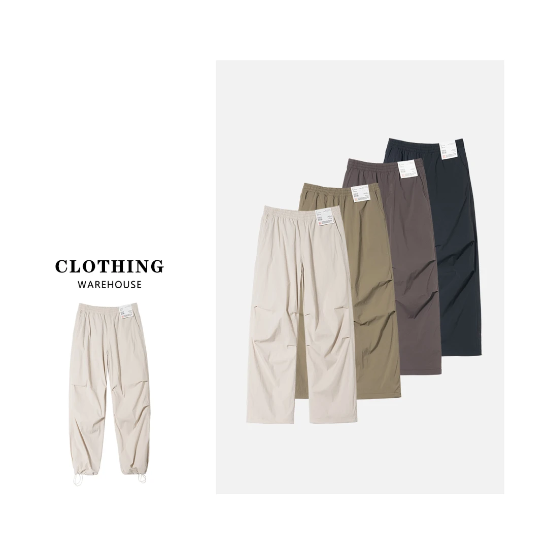 U柜399 降落伞兵工装阔腿裤 户外防水直筒捏褶保暖休闲裤970732