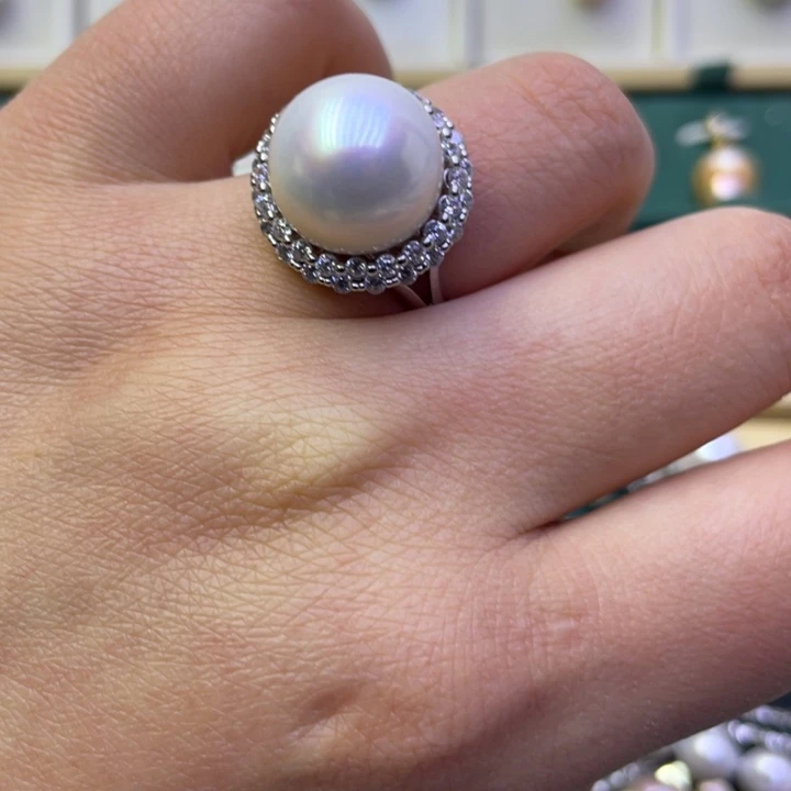 淡水珍珠戒指合金