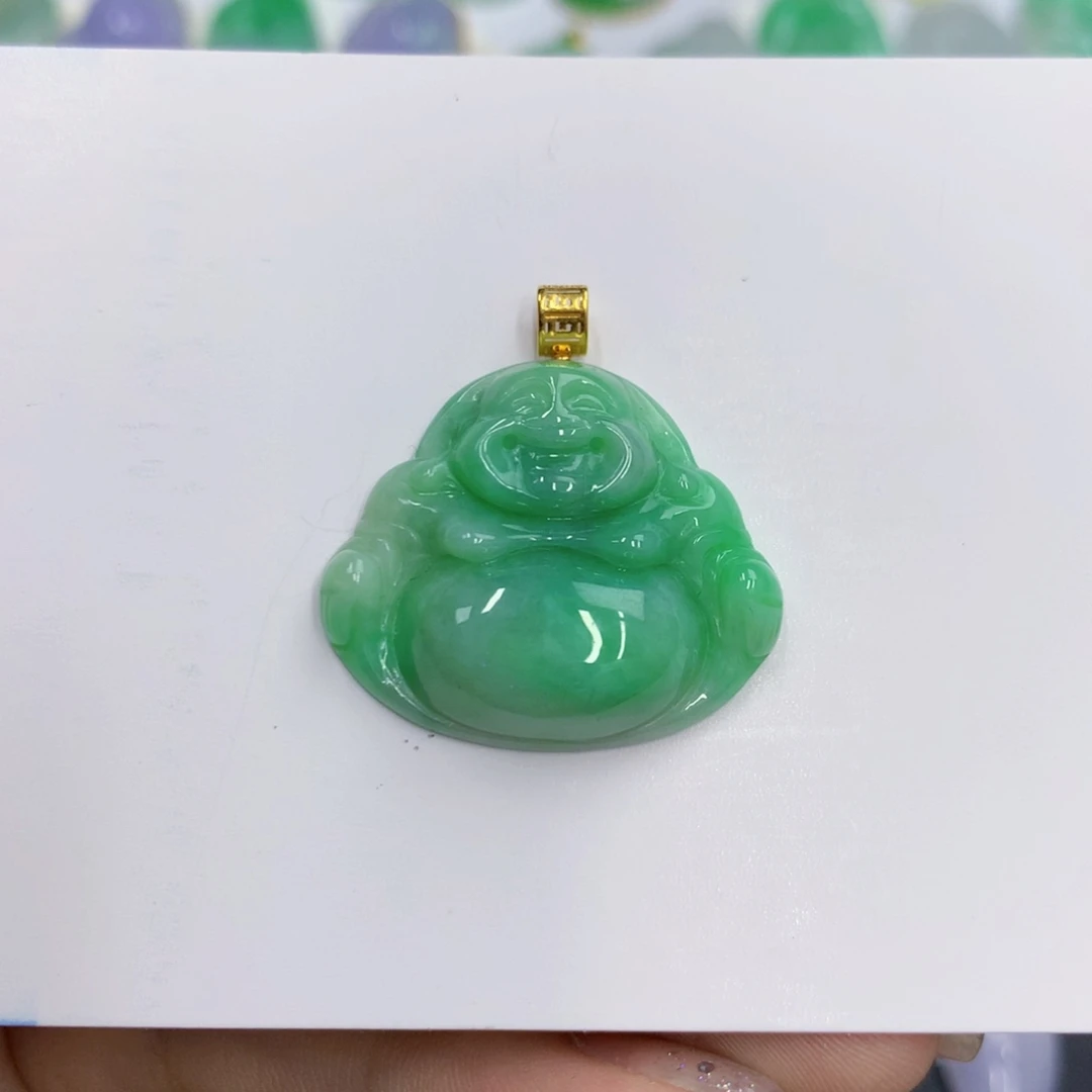 颈饰18K金镶嵌翡翠翡翠