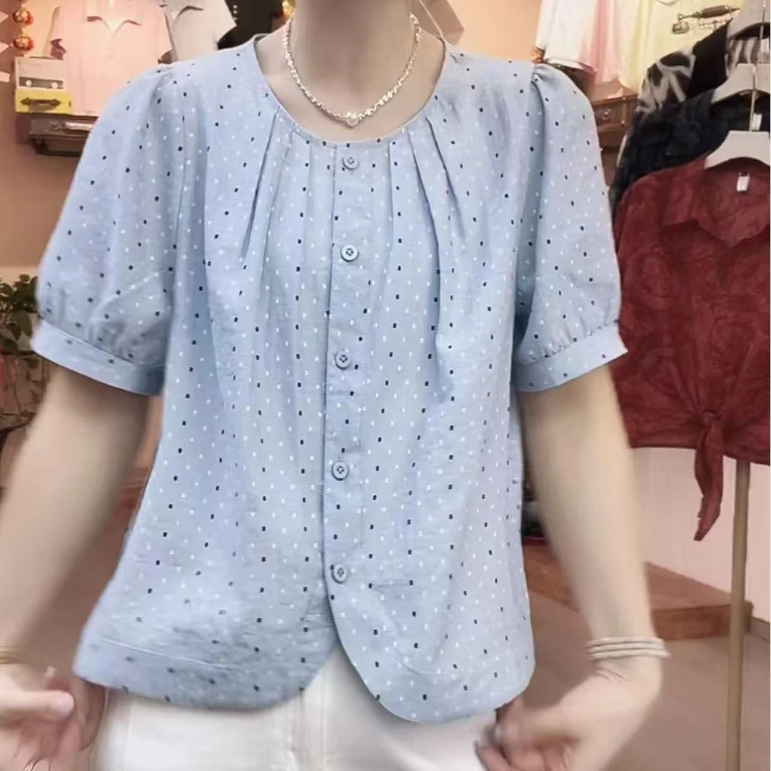 夏季百搭波点衬衣