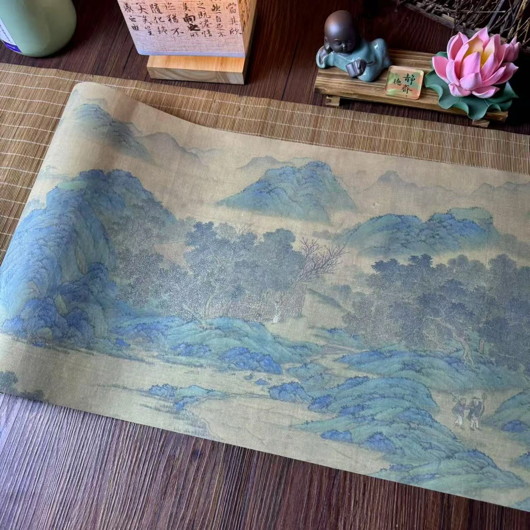 静德斋微喷蜡染加厚【春山晴蔼图绢纸】小楷行草书半生半熟宣纸