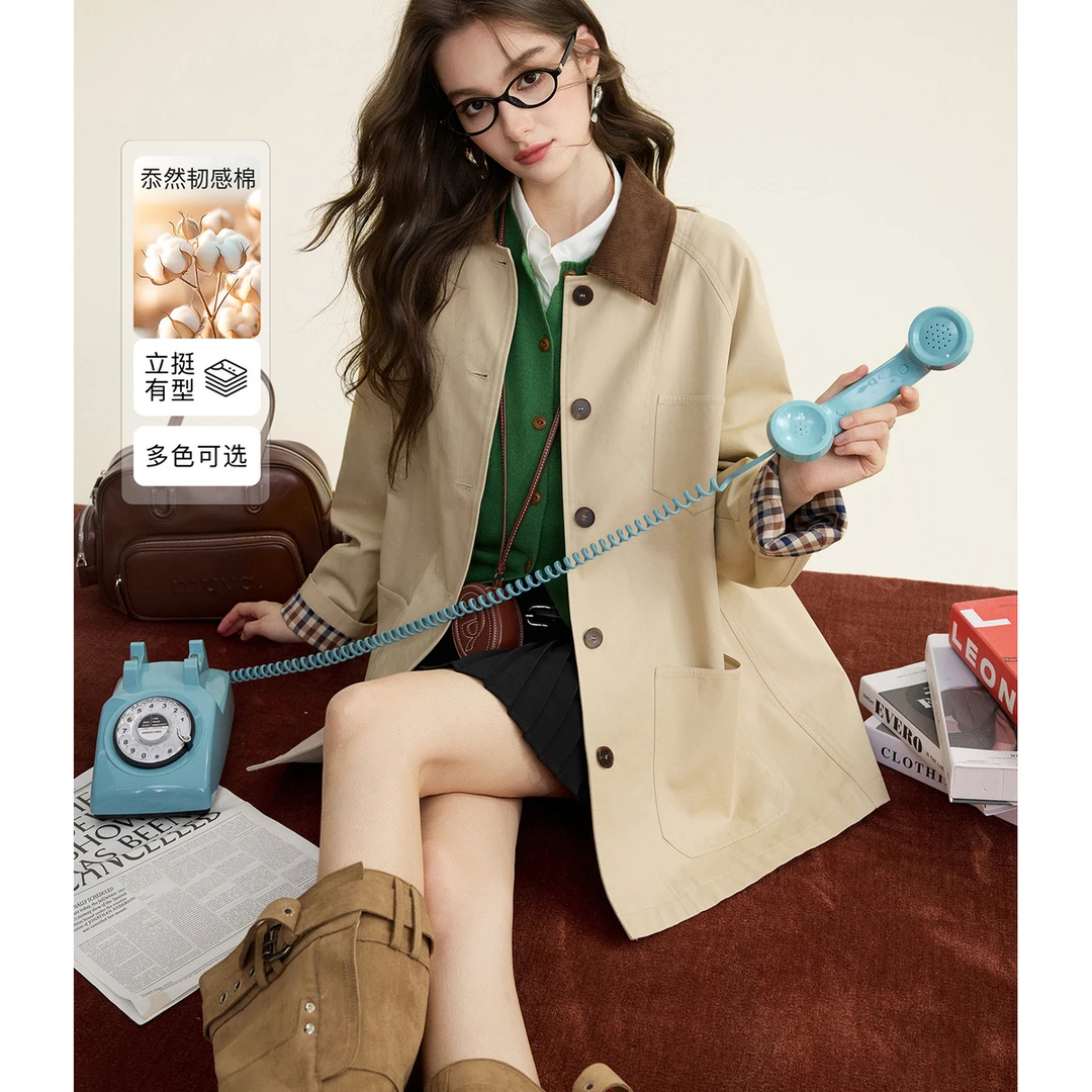 【圣马丁风衣】忝然韧感棉女装风衣FY3FY0386-A