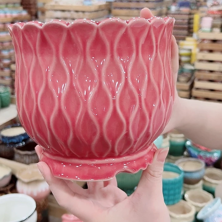 有孔.凑单10元陶瓷花盆发货！