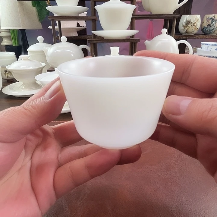 隐唐窑/璞玉素烧自生釉120ml马蹄主人杯