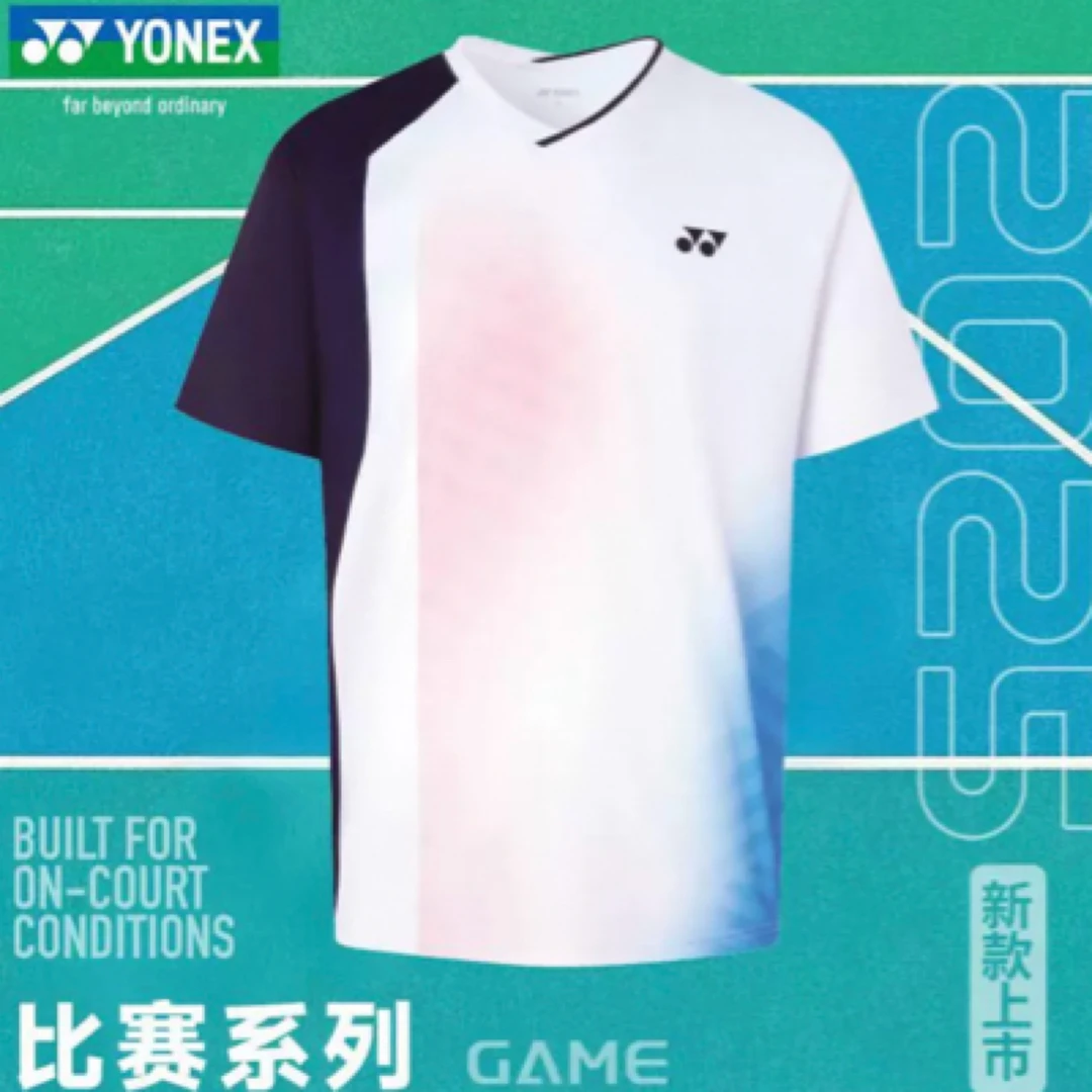 尤尼克斯25年新款YY羽毛球服运动服T恤上衣短袖110115BCR比赛系列