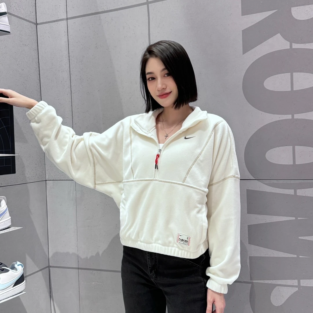 NIKE耐克女子NK ONE TF HZ TOP POLAR半拉链时尚套头衫HV8465-133