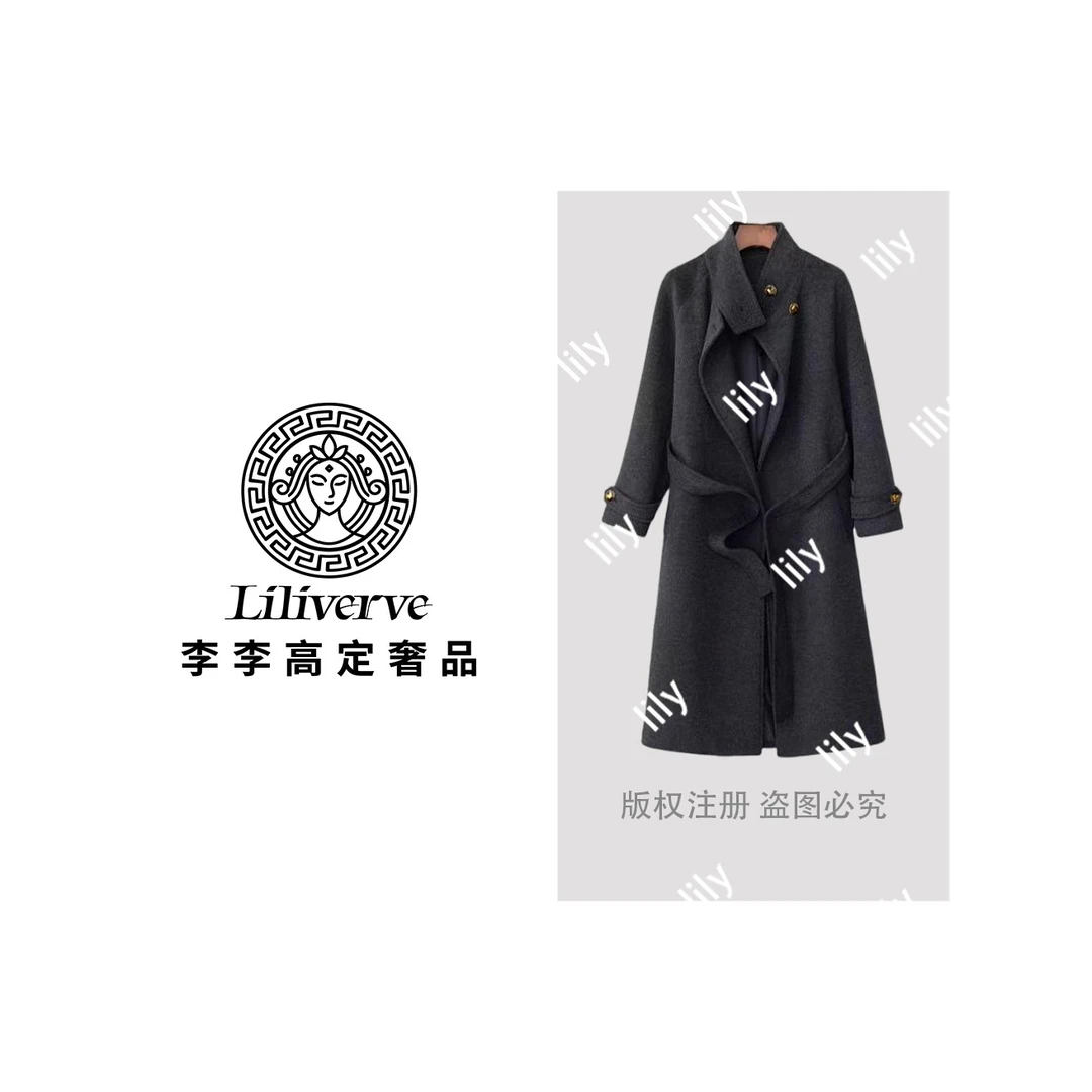 【李李lily】立领羊毛大衣女长款秋冬新款韩系高级感气质百搭外套潮