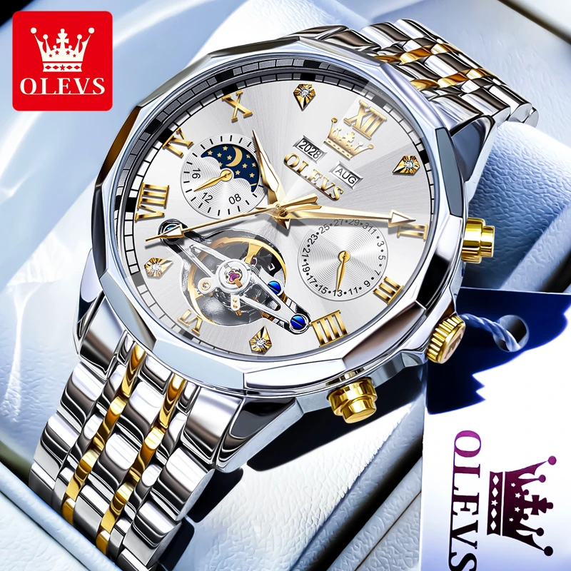 瑞士欧利时高档男士手表防水机械表男镂空全自动大表盘正品牌腕表