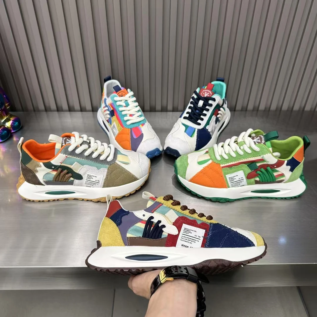 【皮鞋码】早春新款皮布拼接休闲舒适轻便个性男款潮鞋dl