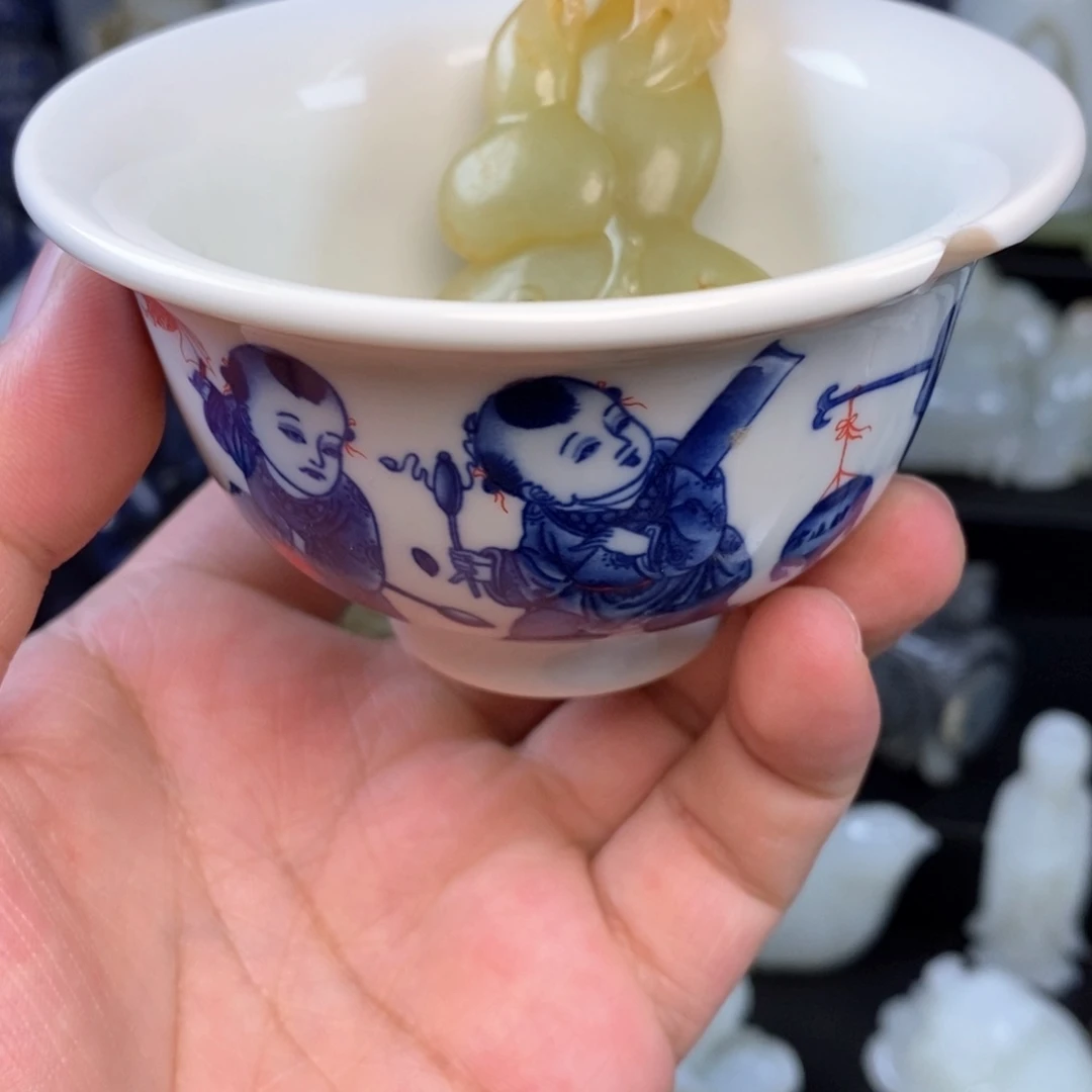 凡*～青花瓷茶杯葫芦一个