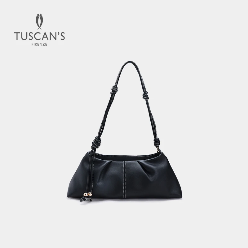 [冬季热销]TUSCAN‘S时代新款托特包都市简约褶皱牛皮包斜挎包