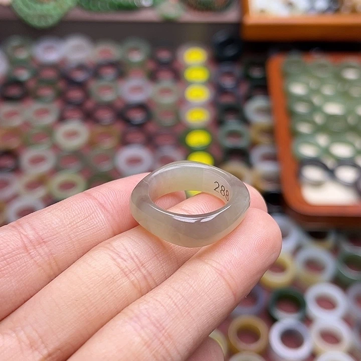 和田玉戒指未镶嵌17码莫奈花园 无鉴赏