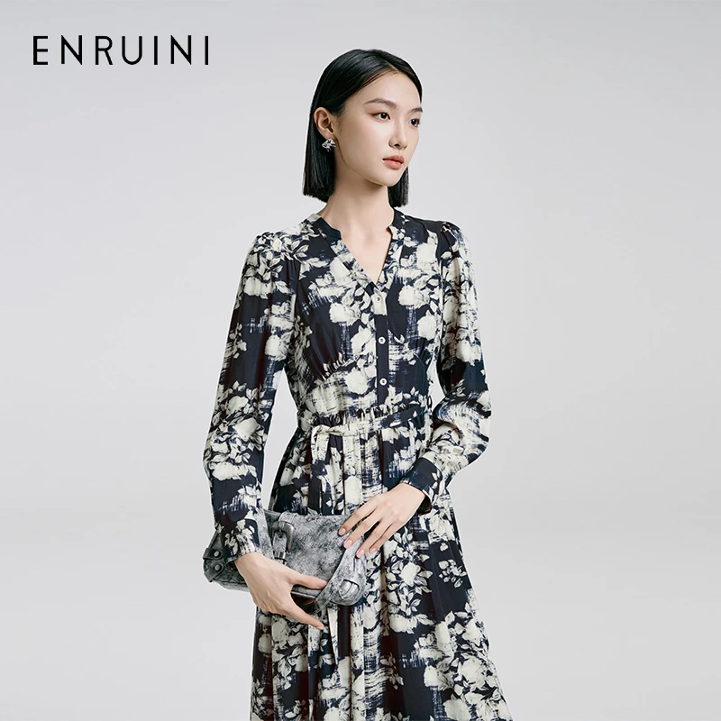 恩瑞妮2025春季新款时尚气质女装百搭显瘦碎花ESCL1B566