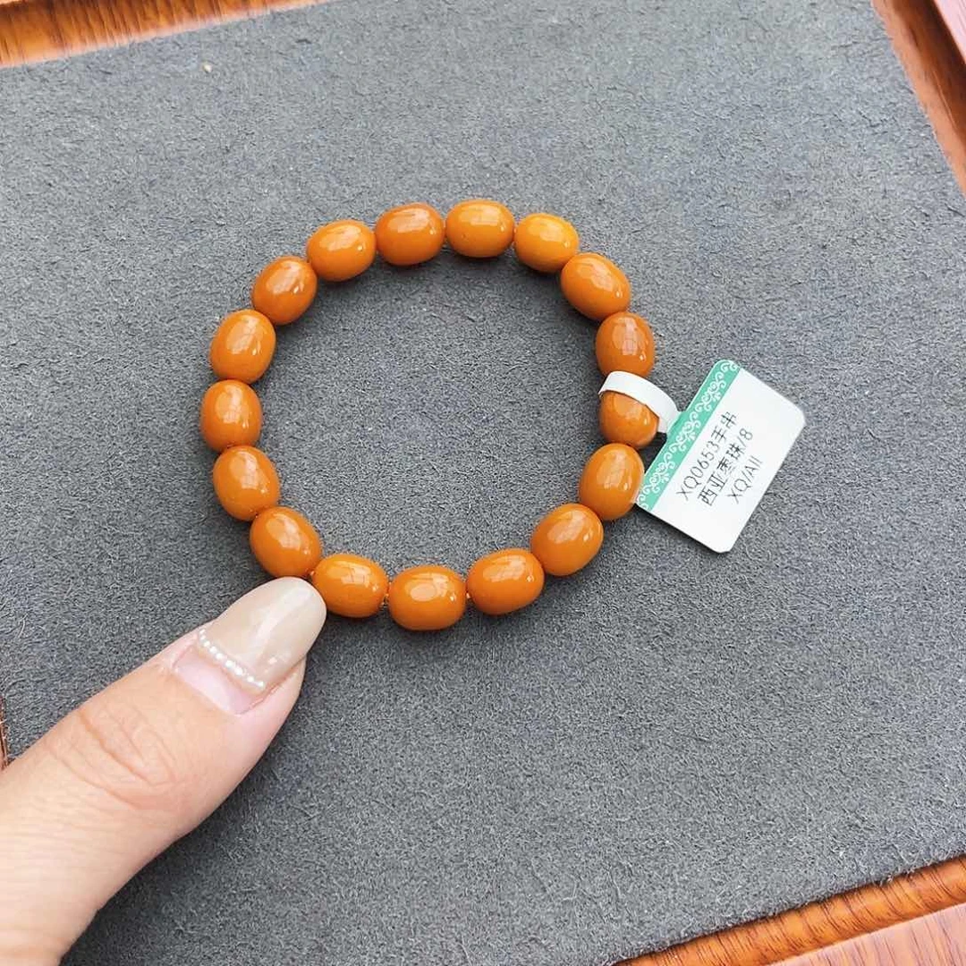 琥珀手链未镶嵌8m老蜡