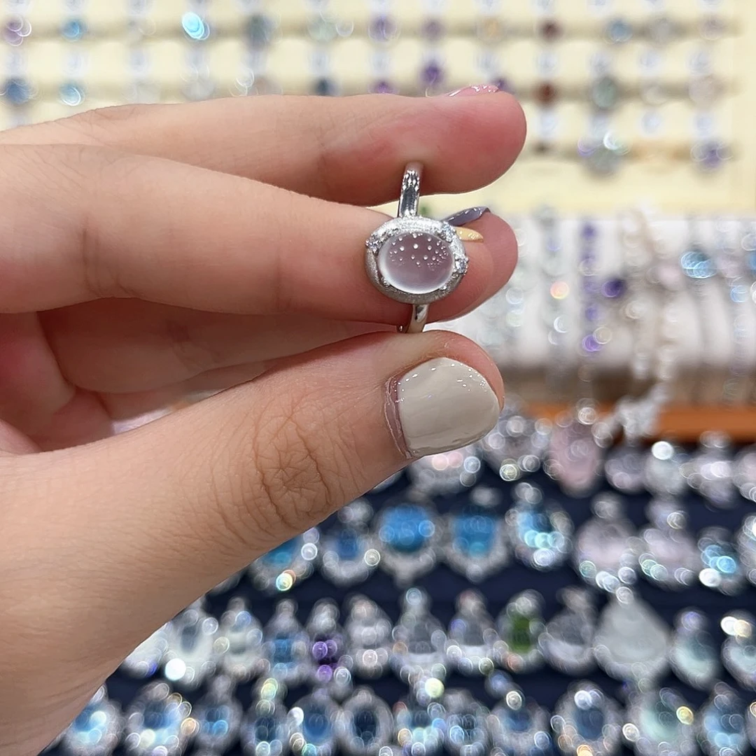 水晶戒指银S925镶嵌