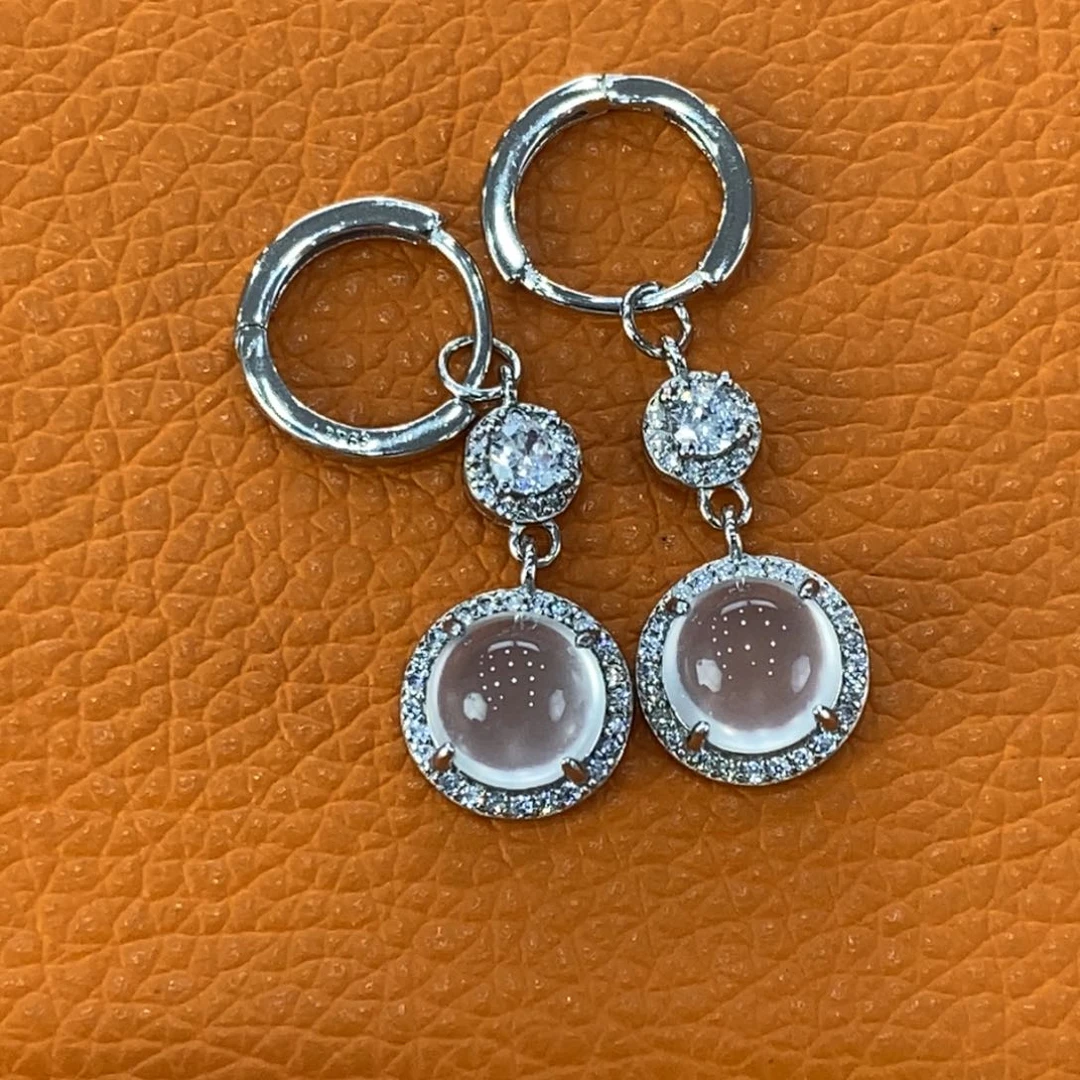 石英质玉吊坠(不含链)银S925镶嵌