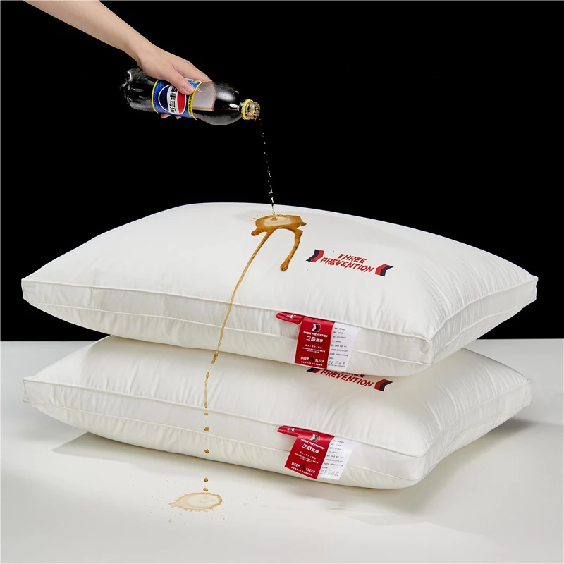 A类全纯棉枕头三防可水洗枕芯防水汗防头油污护颈宿舍成人学生枕