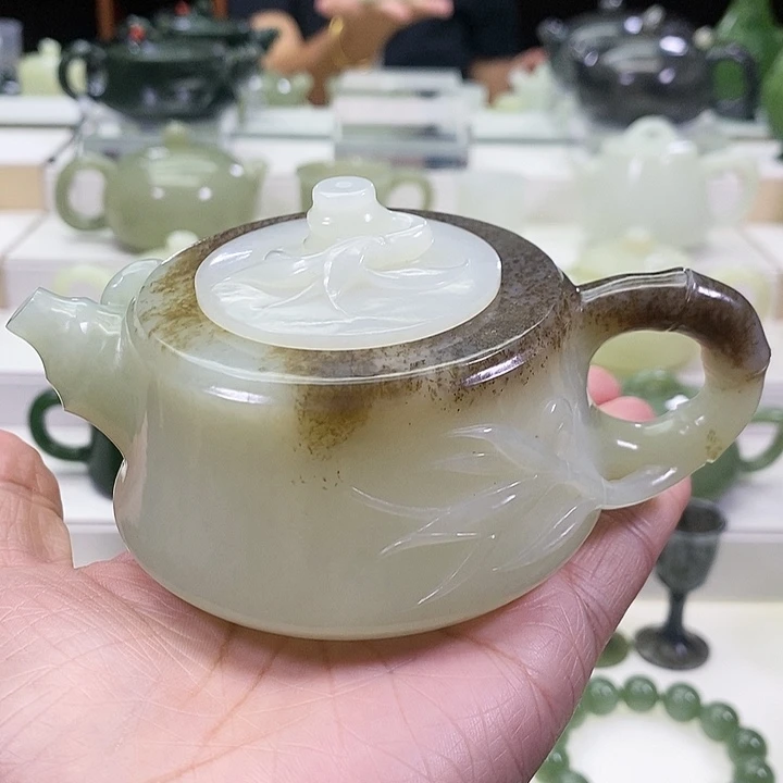 未镶嵌和田玉挂件喀****赁茶壶
