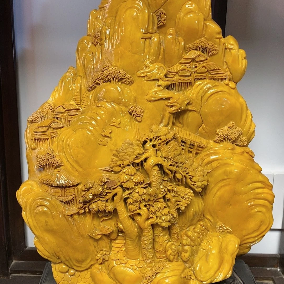 寿山石印石大山水摆件