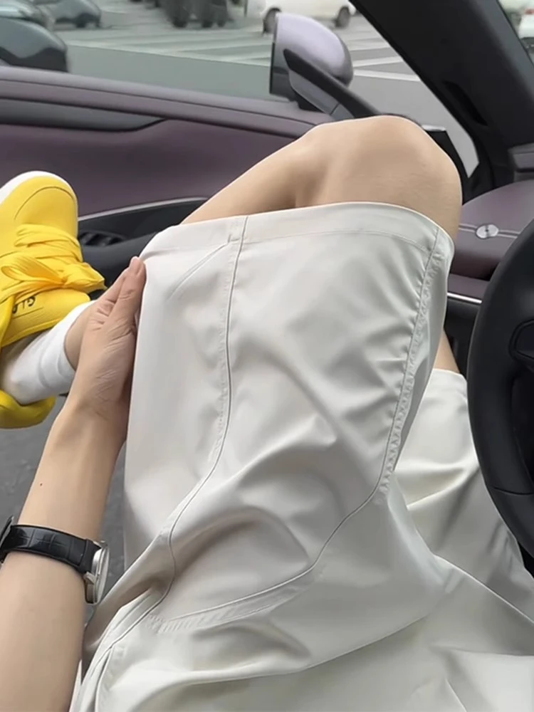 美式速干运动短裤男款夏季轻薄款篮球冰丝裤子跑步斜切休闲五分裤