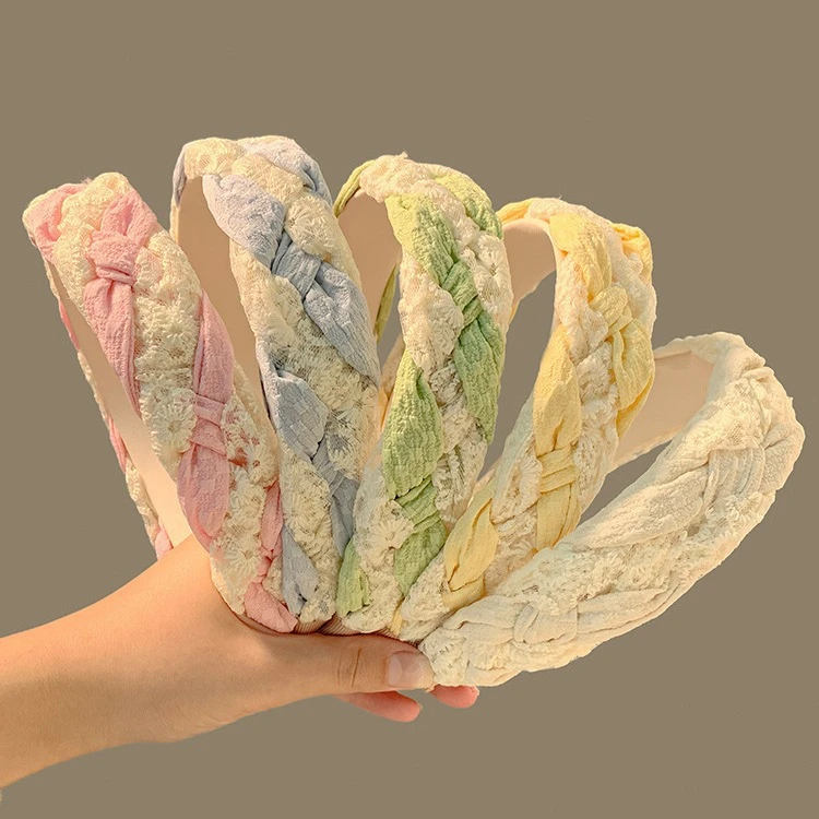 蕾丝麻花编织发箍女高级感少女发饰高颅顶显脸小洗脸外出通用头箍