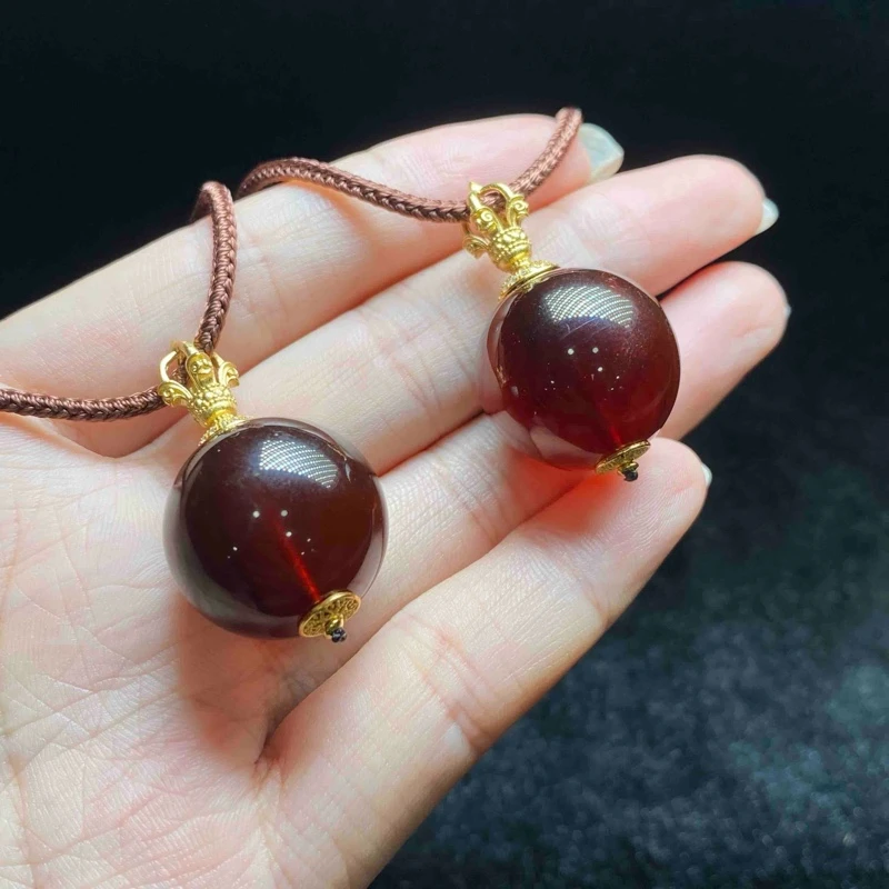 【小魏总珠宝】s925血珀吊坠（20mm）【多样性发一】