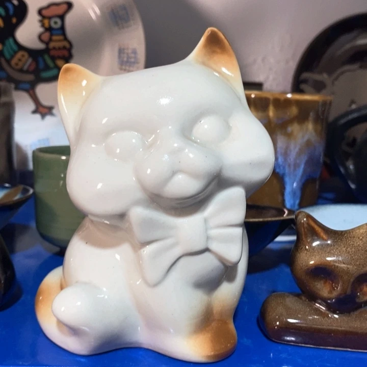 瓷片磁州县研究所猫咪摆件