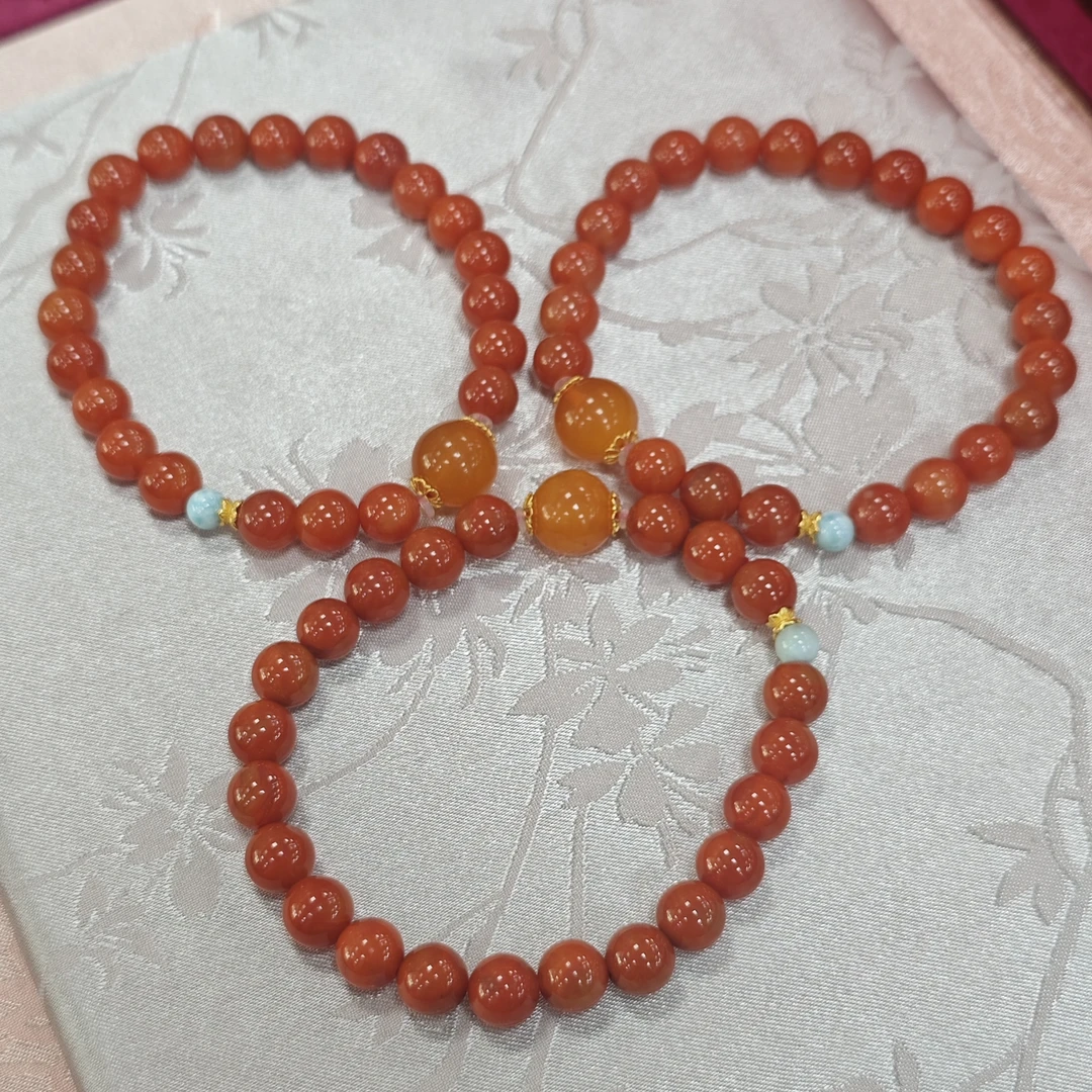 【书记甄选】天然原创南红单圈手链 多样性发一件 约7mm JS3931