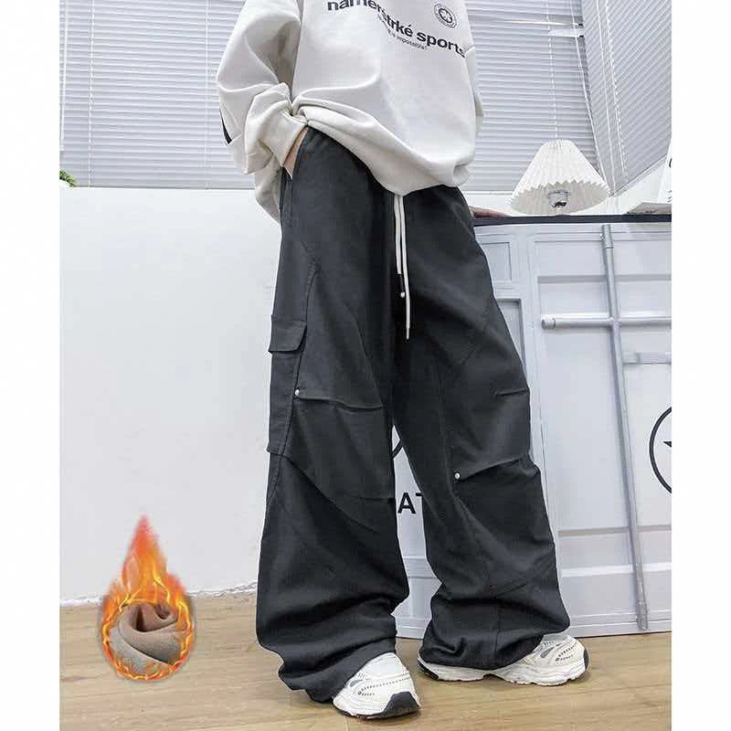 【大宝儿专属】冬季新款加绒加厚工装裤青少年男女同款休闲裤2582